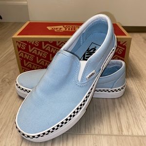 Light blue and checkered vans women’s size 6
